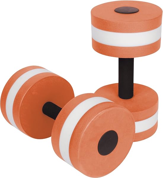 Trademark Innovations Trademark Innovations Lightweight Aquatic Exercise Dumbbells - Set of 2 Foam for Water Aerobics (Orange) - Perfect for Fitness!