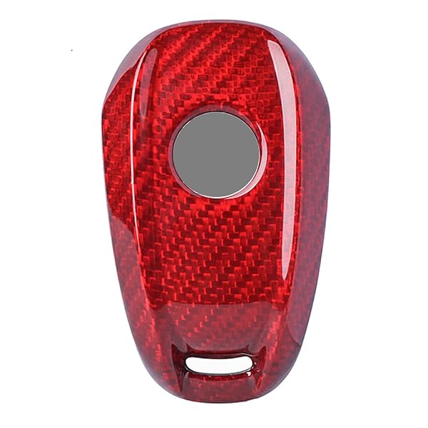 M.JVisun M.JVisun Carbon Fiber Key Fob Cover for 2017-2021 Alfa Romeo Giulia Stelvio 4C Spider Smart Remote Key Red Case for Men and Women - View 4 of 8