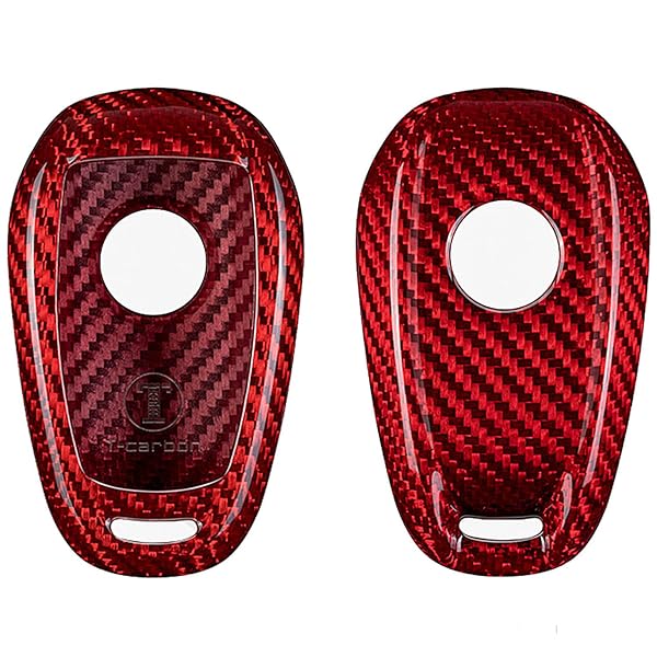 M.JVisun M.JVisun Carbon Fiber Key Fob Cover for 2017-2021 Alfa Romeo Giulia Stelvio 4C Spider Smart Remote Key Red Case for Men and Women - View 8 of 8