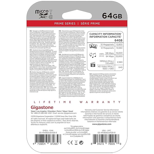 Gigastone Gigastone GS-4IN1600X64GB-R Prime Series 64GB microSD Card 4-in-1 Kit for Fast Performance and Versatile Storage - View 4 of 4