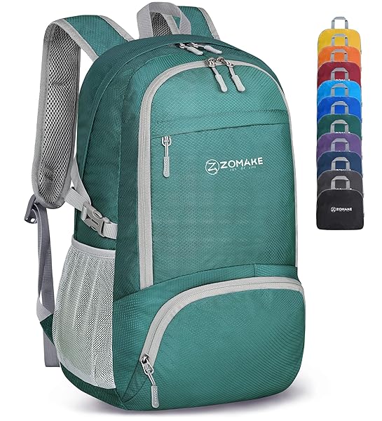 ZOMAKE ZOMAKE 30L Lightweight Packable Backpack - Water Resistant Foldable Hiking Daypack for Travel (Dark Green)