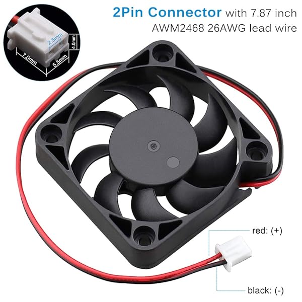 GDSTIME GDSTIME 50mm x 50mm x 12mm 24v Dual Ball Bearing Brushless Cooling Fan for Efficient Cooling Solutions - View 8 of 9