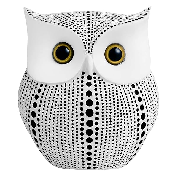 APPS2Car Handmade APPS2Car Owl Statue - Modern Polka Dot Bird Figurine for Home & Office Decor