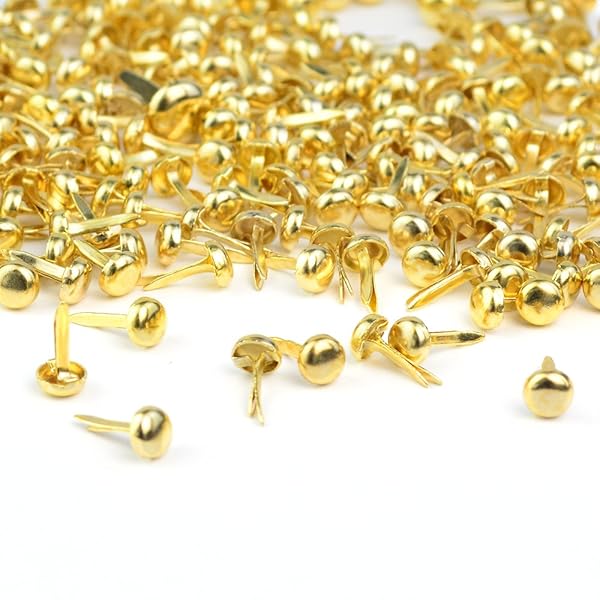 baotongle 500 PCS Brass Plated Paper Fasteners for Crafts - Gold & Silver Brads with Storage Bag | Baotongle DIY Scrapbooking Supplies - View 6 of 7