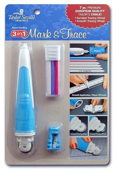 Taylor Seville Taylor Seville Originals 3-in-1 Mark & Trace Sewing Accessories - Multicolor Tailor's Chalk & Interchangeable Tracing Wheels