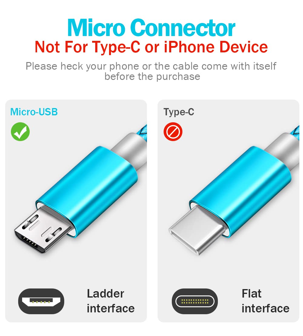 2 Pack 3.5ft Micro USB Cable Fast Charger for Samsung Galaxy Note Tab Kindle Fire HD and More - View 2 of 7