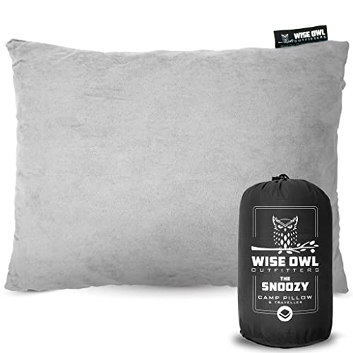 Wise Owl Outfitters Camping Pillow: Memory Foam Travel & Camping Essential - Washable, Compact for Airplanes & Outdoor Adventures