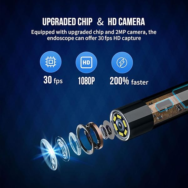 NIDAGE NIDAGE Wireless Endoscope for Automotive Inspection Flexible Waterproof 5.5MM WiFi Borescope Camera for Android and iOS Smartphones 4.92FT - View 4 of 7