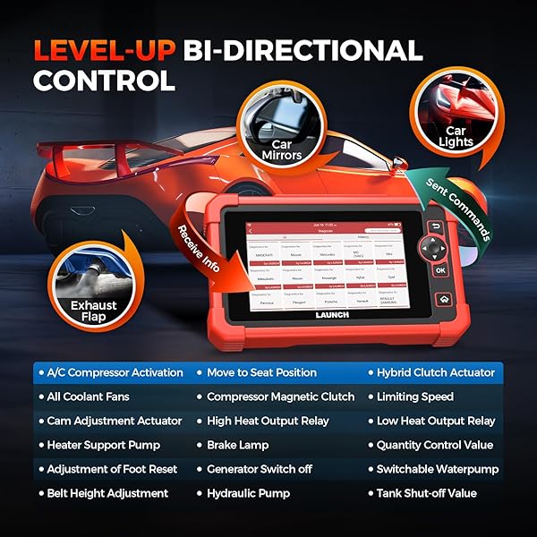 LAUNCH Launch CRP129 Professional OBD2 Scanner Code Reader for Engine Transmission ABS Airbag EPB SAS Oil Reset with 16 Pin Cable - View 8 of 10