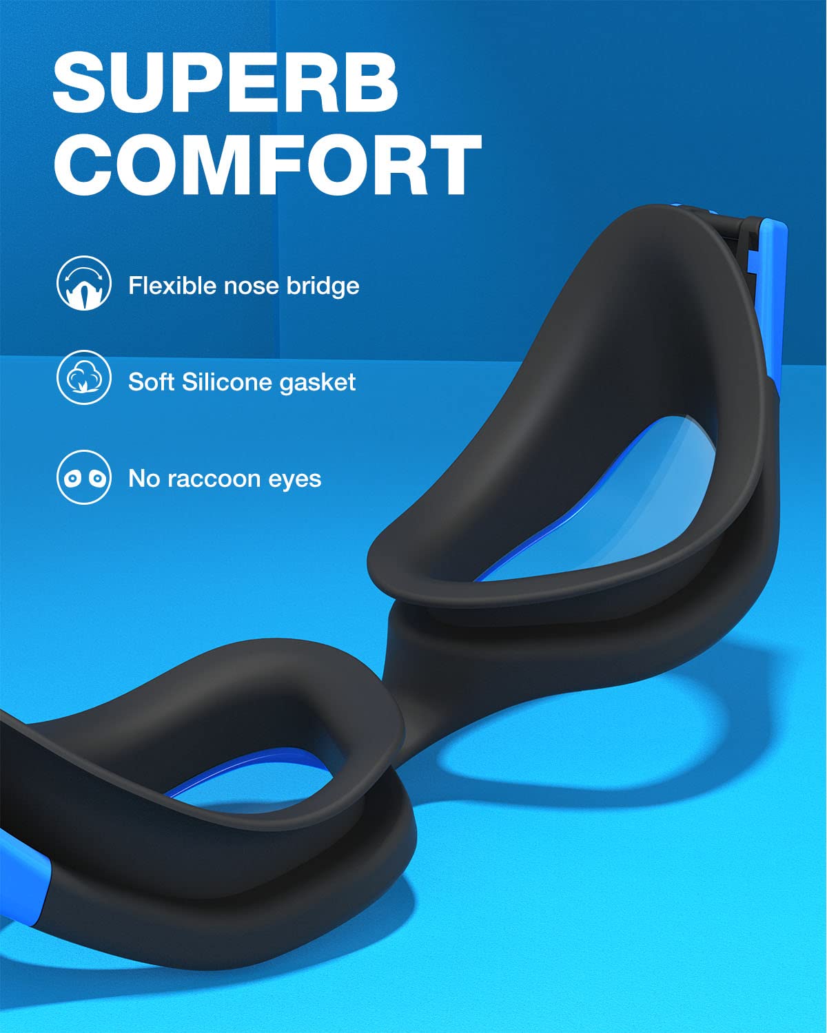 ZIONOR Swim Goggles G1 Polarized with UV Protection Anti-fog Adjustable Strap for Men Women Indoor Outdoor Swimming - View 4 of 9