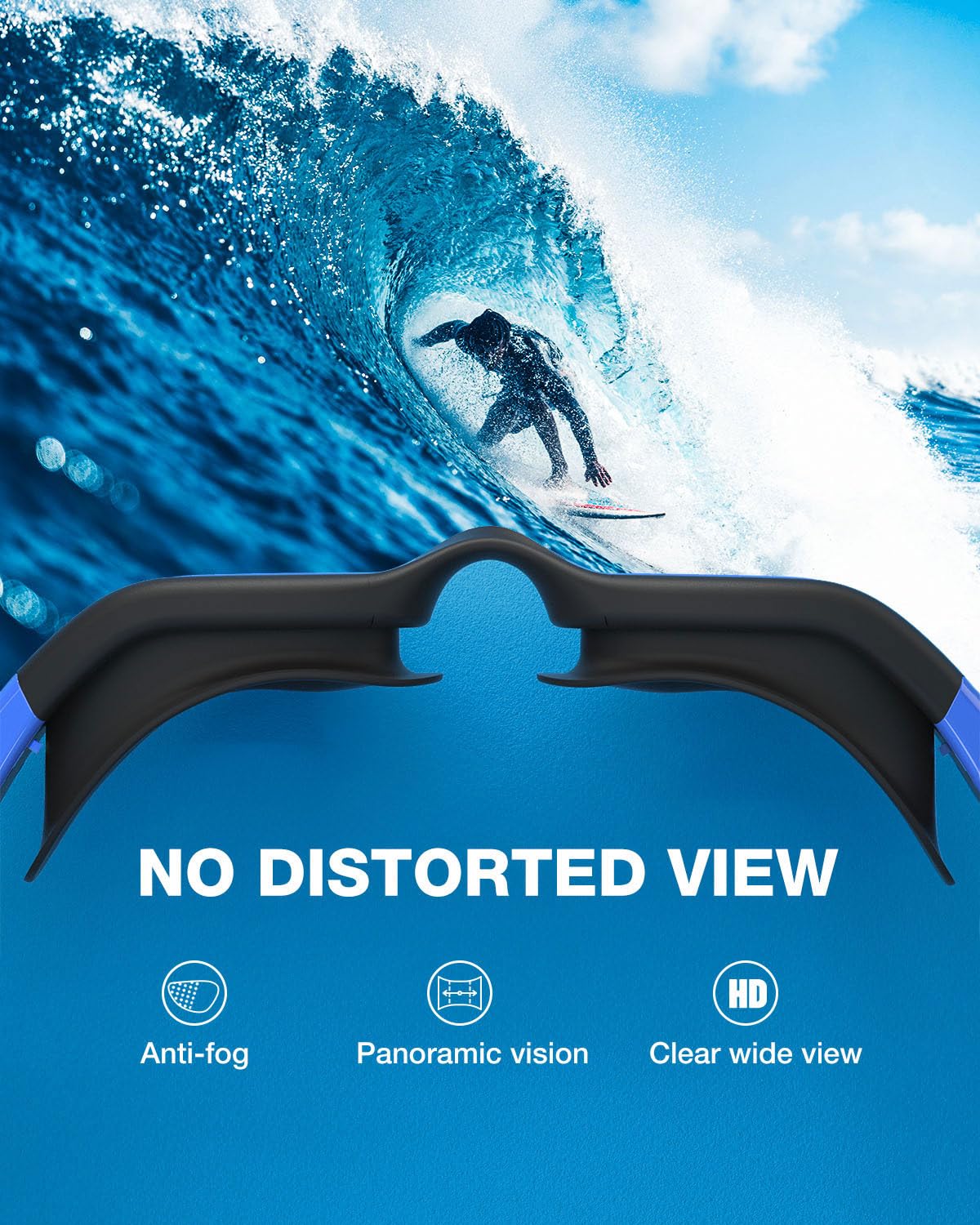 ZIONOR Swim Goggles G1 Polarized with UV Protection Anti-fog Adjustable Strap for Men Women Indoor Outdoor Swimming - View 5 of 9