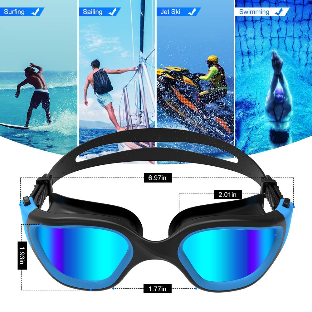 ZIONOR Swim Goggles G1 Polarized with UV Protection Anti-fog Adjustable Strap for Men Women Indoor Outdoor Swimming - View 8 of 9