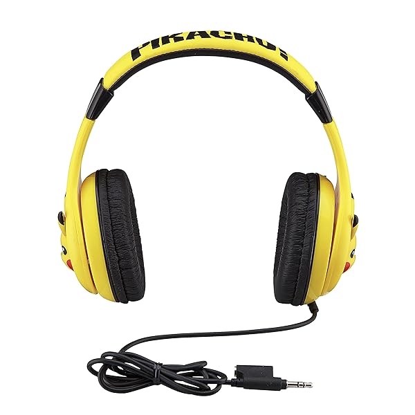eKids Pokemon Pikachu Kids Headphones: Adjustable, Stereo Sound, Volume Control & Tangle-Free Design for School & Travel - View 4 of 8