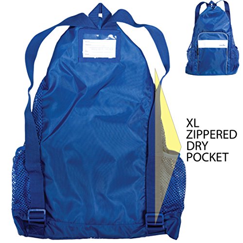 Athletico Athletico Mesh Swim Bag with Wet and Dry Compartments Ideal for Swimming Beach Camping and More Blue - View 4 of 7