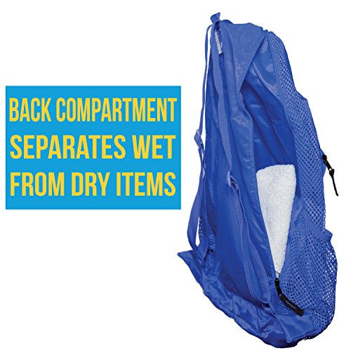 Athletico Athletico Mesh Swim Bag with Wet and Dry Compartments Ideal for Swimming Beach Camping and More Blue - View 5 of 7