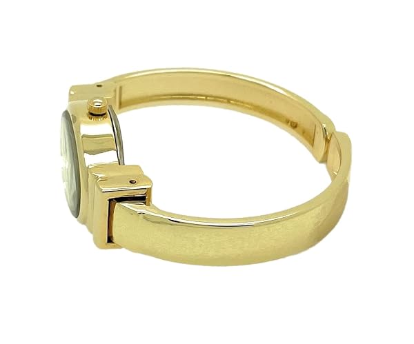 Wincci Wincci Ladies Small Oval Case Metal Bangle Cuff Fashion Watch with White Dial and Black Numbers Gold - View 4 of 4