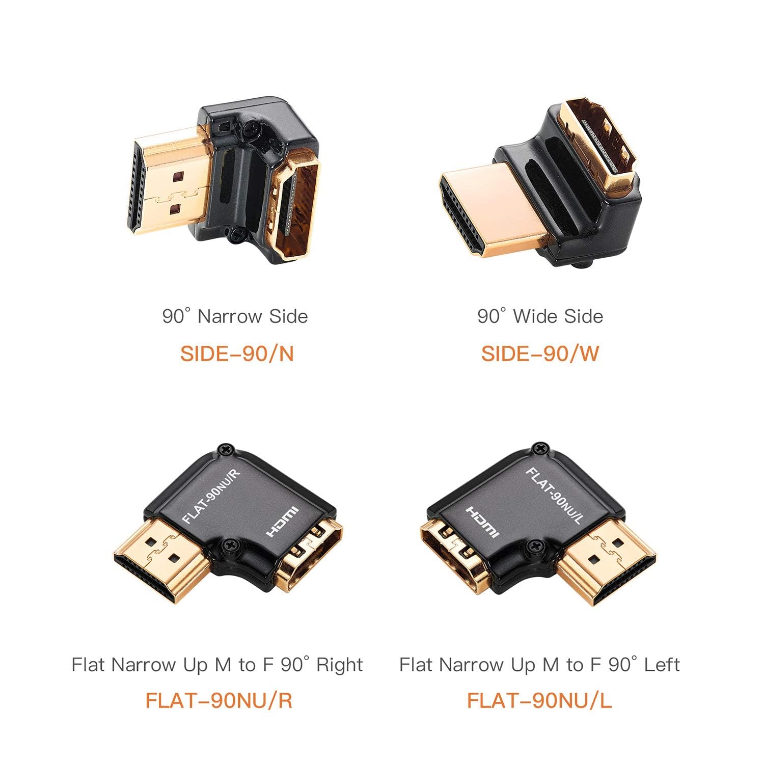 Zeskit Zeskit HDMI Adapter Male to Female Right Angle Zinc Alloy Full Shielding 24K Gold Plated Connectors for Optimal Performance - View 2 of 4