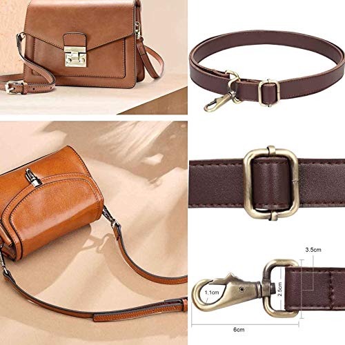 JAKAGO JAKAGO 140cm Adjustable PU Leather Shoulder Strap with Metal Hooks for Crossbody Bags & DIY Purse Making - Brown - View 3 of 8