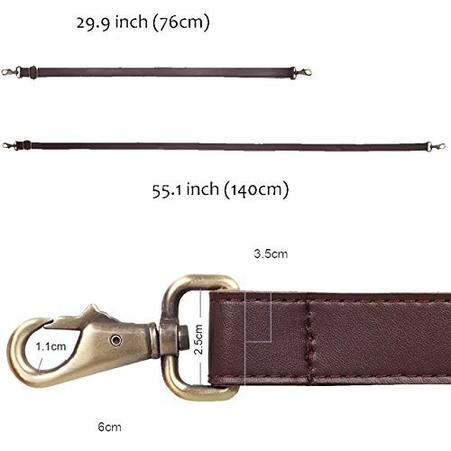 JAKAGO JAKAGO 140cm Adjustable PU Leather Shoulder Strap with Metal Hooks for Crossbody Bags & DIY Purse Making - Brown - View 6 of 8