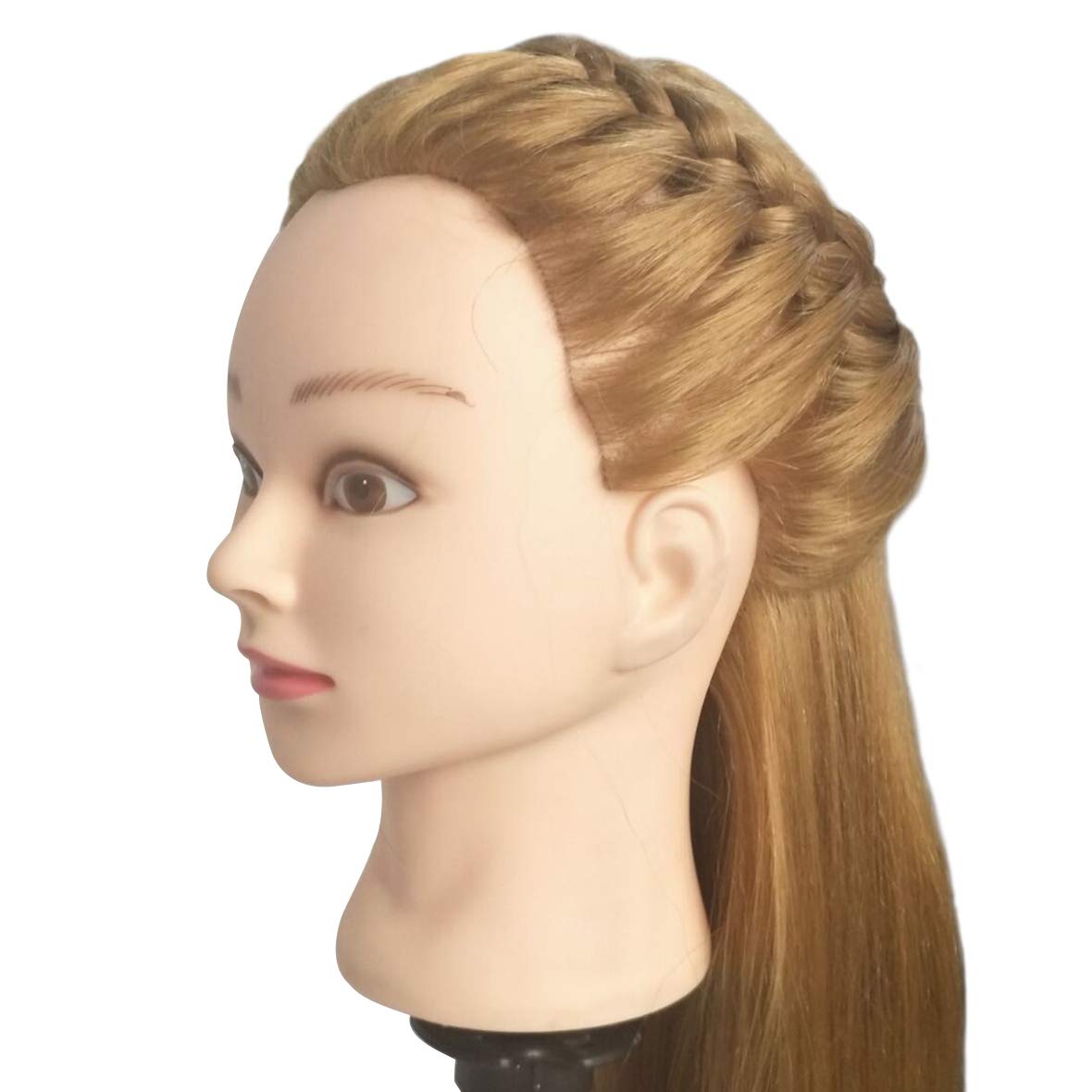 Leeven 20 Inch Human Hair Mannequin Head for Cosmetology and Hairdressing Training Makeup Practice 27# - View 8 of 8