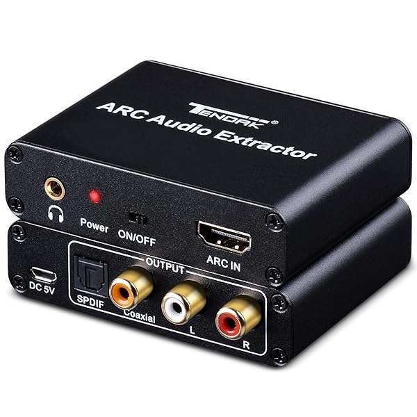 Tendak HDMI ARC Adapter - Tendak Audio Extractor with Optical TOSLINK, Coaxial & 3.5mm for HDTV, Soundbar & Amplifier