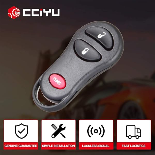 cciyu CCiyu Keyless Entry Remote Car Key Fob Clicker Transmitter for Chrysler Dodge Plymouth GQ43VT17T 2X3 Buttons Replacement - View 4 of 8