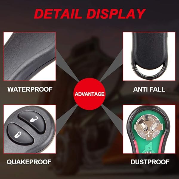 cciyu CCiyu Keyless Entry Remote Car Key Fob Clicker Transmitter for Chrysler Dodge Plymouth GQ43VT17T 2X3 Buttons Replacement - View 6 of 8