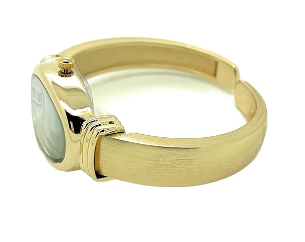 Wincci Ladies Oval Case Metal Bangle Cuff Fashion Watch with Pearl Dial by Wincci in Gold - View 4 of 4