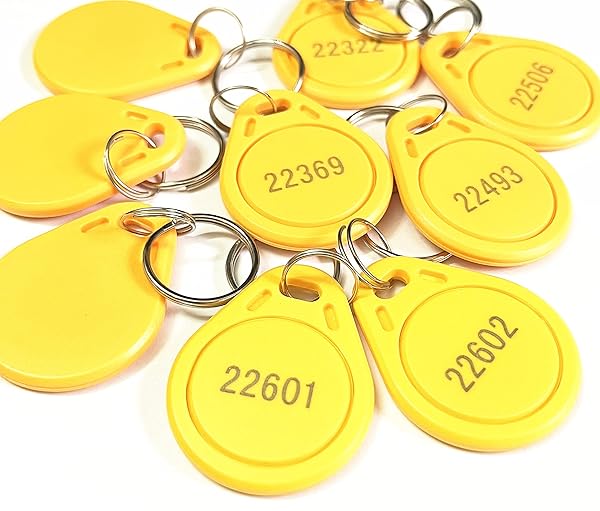 Quentin 100pcs Thin 26 Bit Proximity Key Fobs Compatible with ISOProx Readers for Access Control Systems Yellow - View 4 of 5