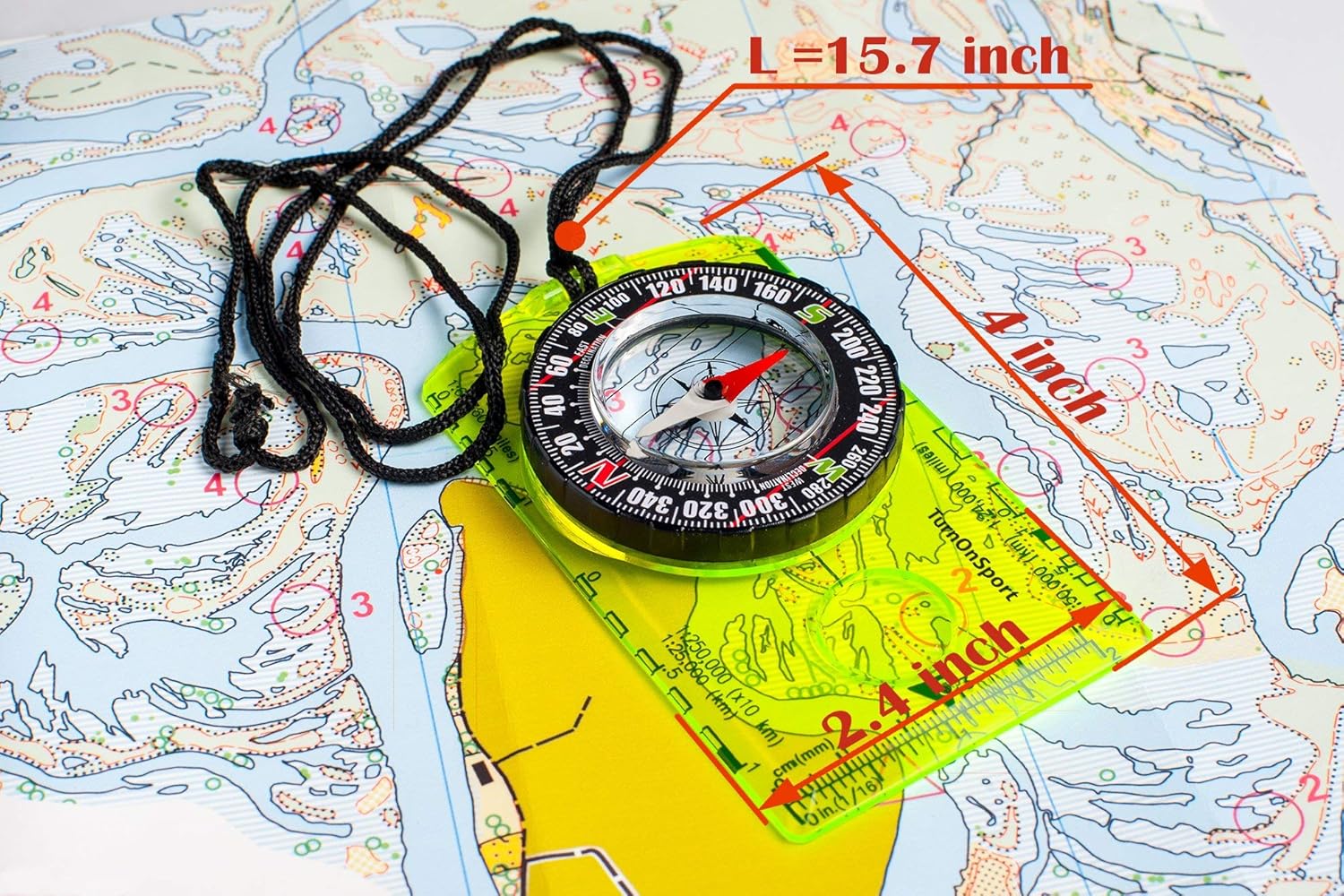 TurnOnSport Orienteering Compass for Hiking and Camping Advanced Scout Compass for Kids Professional Field Compass for Navigation Best Survival Gifts - View 5 of 9