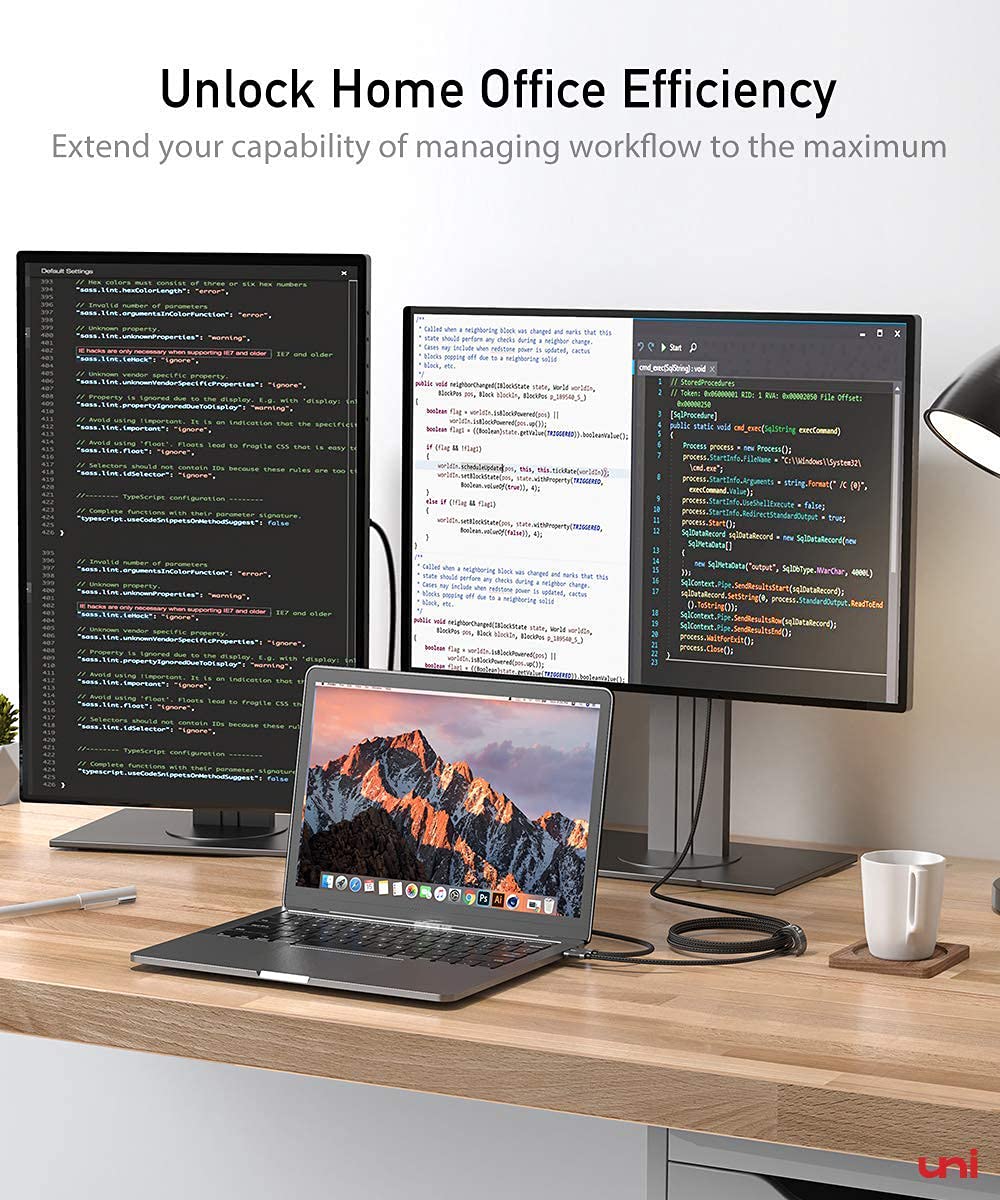 uni Uni USB C to HDMI Cable 3ft 4K 60Hz Braided for MacBook Pro Air iPhone 15 Pro Samsung S23 Chromebook and More - View 5 of 9