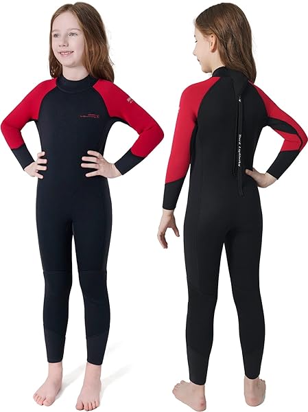 Dark Lightning Dark Lightning 3/2mm Kids Wetsuit - Neoprene Thermal Swimsuit for Boys & Girls, Size 6, Perfect for Scuba Diving