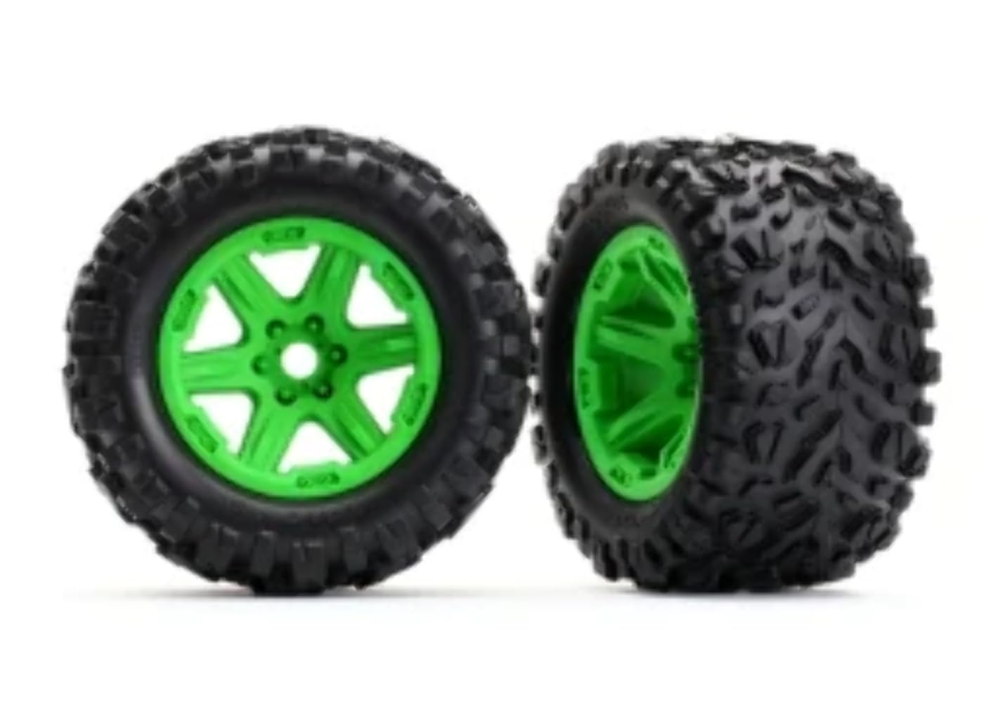Traxxas 8672G 3.8 Inch Wheels with Talon Extreme Tires in Green for High Performance Racing