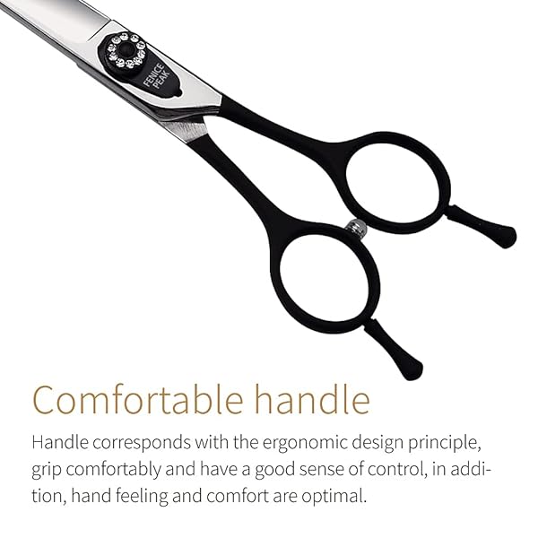 FENICE PEAK Fenice 7.5 Inch Professional Dog Grooming Scissors Japanese Stainless Steel Curved Shears Black - View 4 of 5