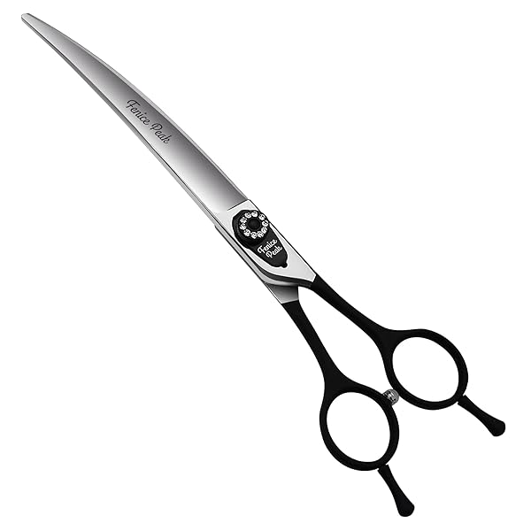 FENICE PEAK Fenice 7.5 Inch Professional Dog Grooming Scissors Japanese Stainless Steel Curved Shears Black