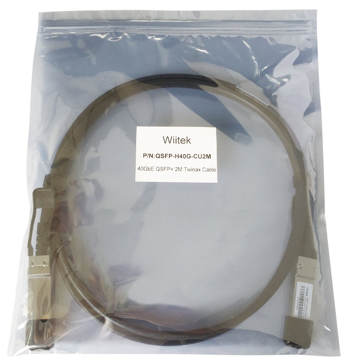 Wiitek 2M QSFP+ DAC Twinax Cable 40GbE Direct Attach Copper Cable 30AWG for Cisco Dell Ubiquiti D-Link Juniper Huawei Mellanox Mikrotik SuperMicro - View 6 of 7