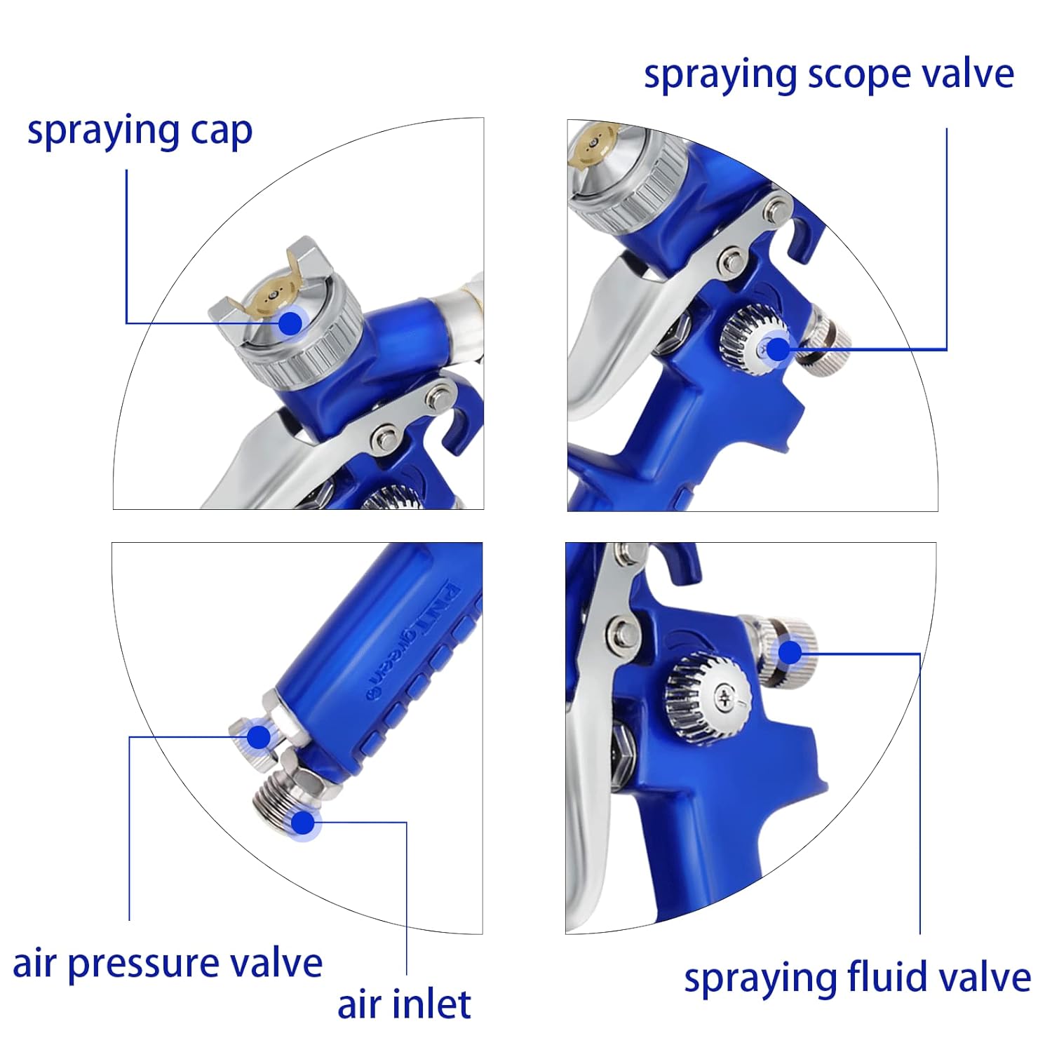PNTGREEN PNTGREEN HVLP Mini Spray Gun Air Paint Sprayer 0.8 mm Nozzle 125 cc Capacity Ideal for House Automotive and Furniture Painting - View 2 of 7