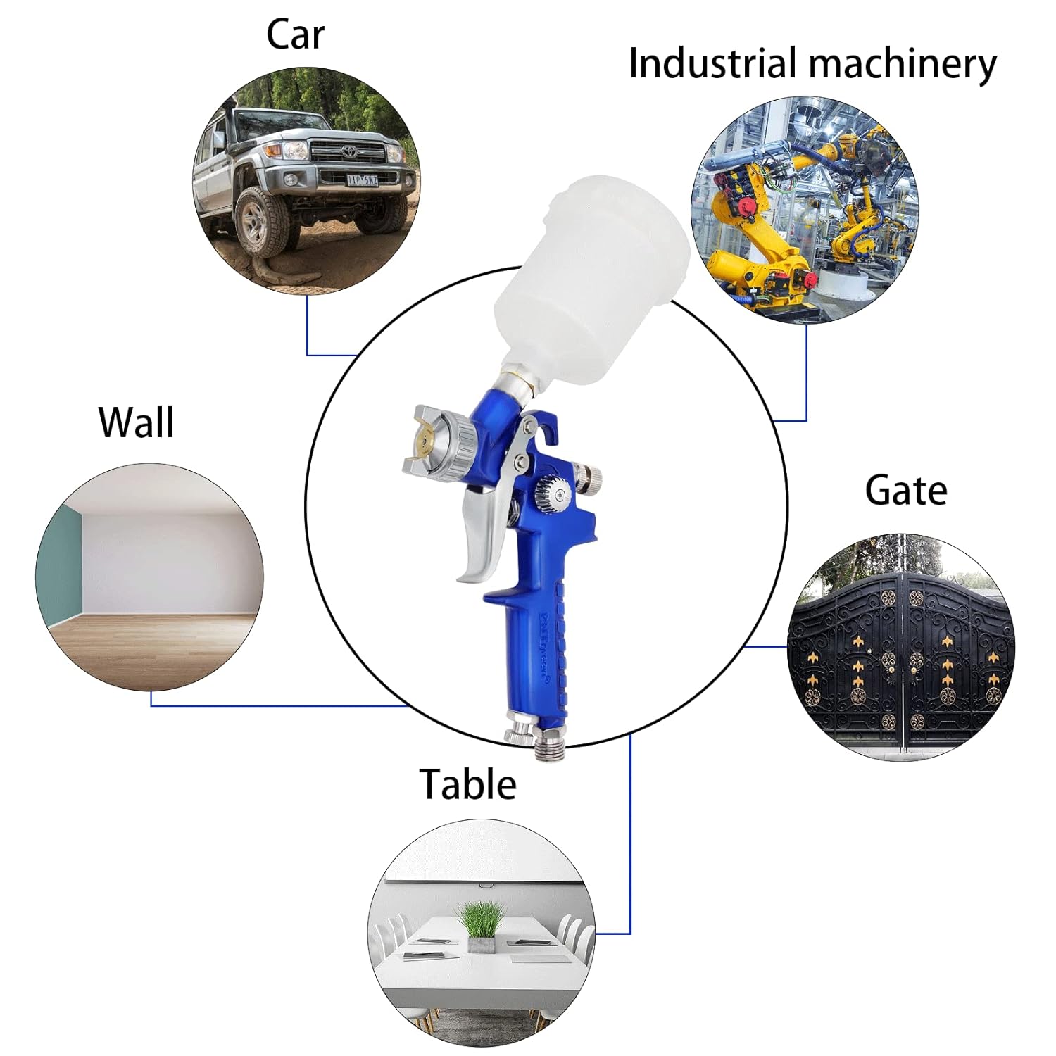 PNTGREEN PNTGREEN HVLP Mini Spray Gun Air Paint Sprayer 0.8 mm Nozzle 125 cc Capacity Ideal for House Automotive and Furniture Painting - View 6 of 7