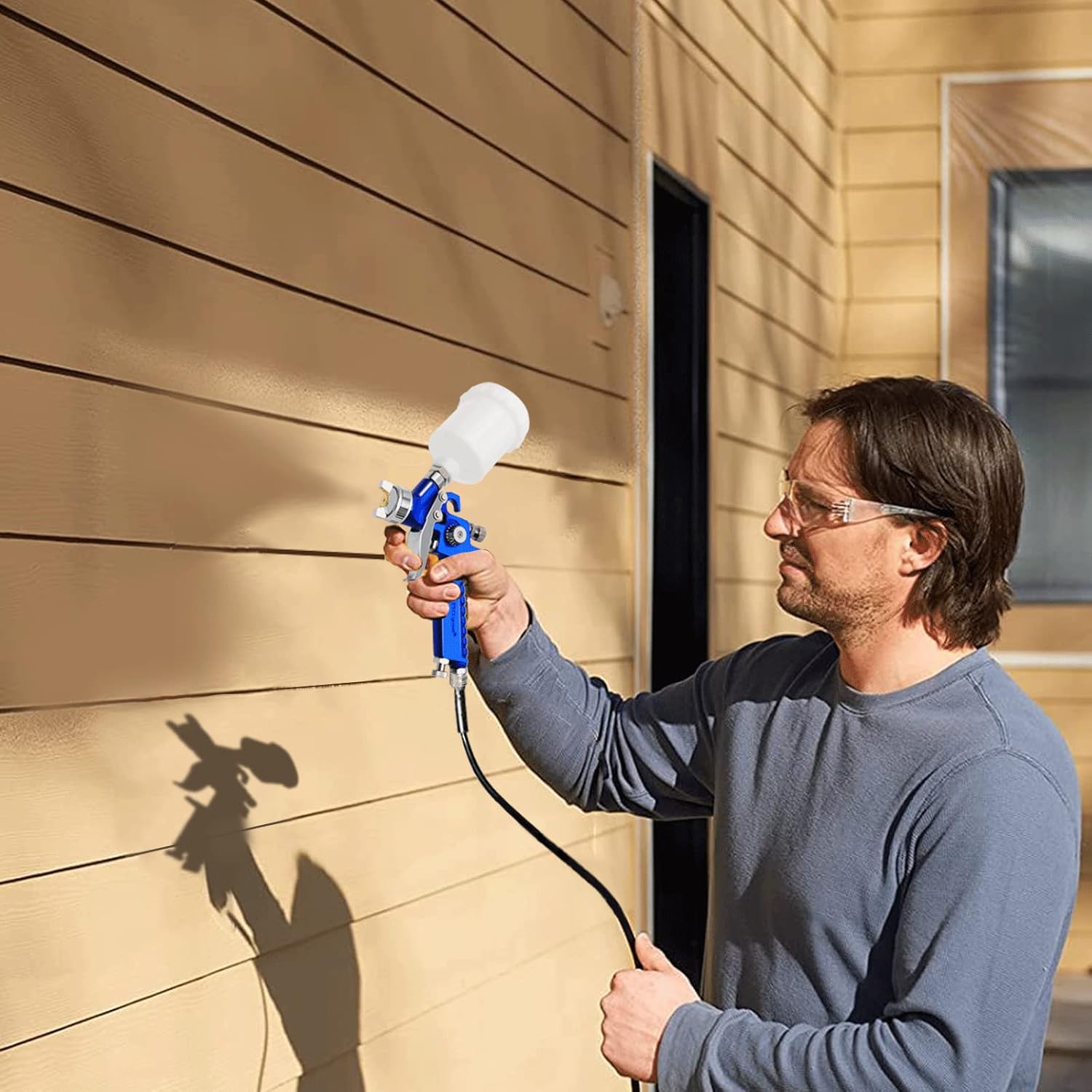 PNTGREEN PNTGREEN HVLP Mini Spray Gun Air Paint Sprayer 0.8 mm Nozzle 125 cc Capacity Ideal for House Automotive and Furniture Painting - View 7 of 7