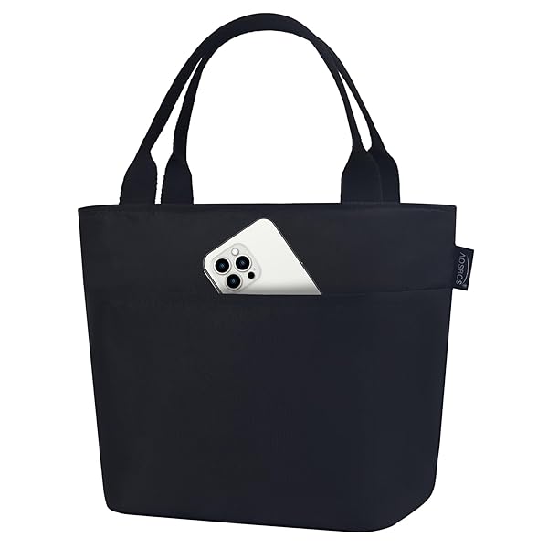 Aosbos Aosbos Insulated Lunch Bag for Women Stylish Thermal Lunch Tote Cooler Box Black