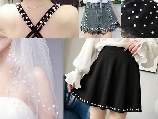 AKOAK AKOAK 100 Set Pearl Rivet Half Hole Faux Pearls for DIY Accessories Hat Shoe Clothes Bag Skirt Bridal Veil 8.0mm - View 5 of 8