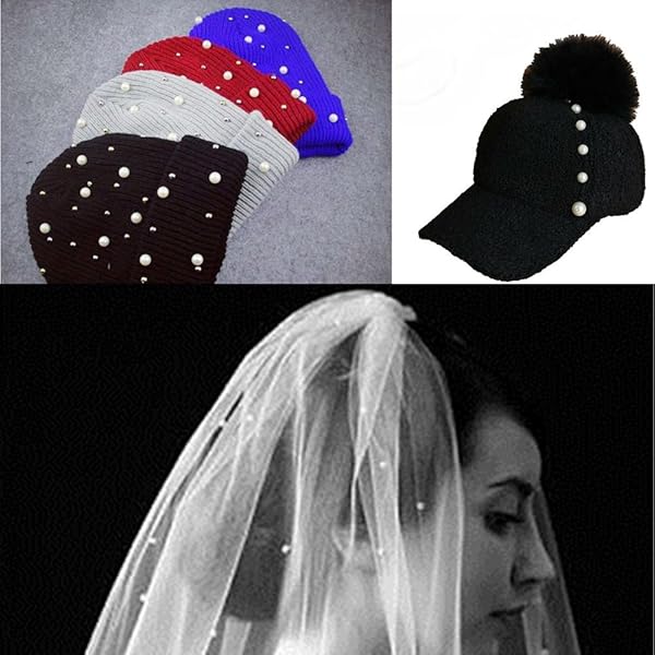 AKOAK AKOAK 100 Set Pearl Rivet Half Hole Faux Pearls for DIY Accessories Hat Shoe Clothes Bag Skirt Bridal Veil 8.0mm - View 6 of 8