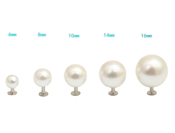 AKOAK AKOAK 100 Set Pearl Rivet Half Hole Faux Pearls for DIY Accessories Hat Shoe Clothes Bag Skirt Bridal Veil 8.0mm - View 8 of 8