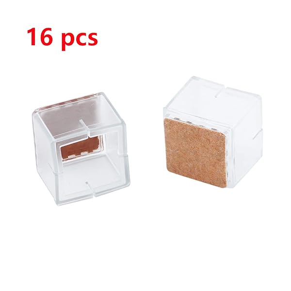 Antrader Antrader Rubber Furniture Pads Square Shape Non-Slip Floor Protector for Chairs and Sofas 16pcs Transparent 1 1/4 Inch to 1 3/8 Inch - View 4 of 5