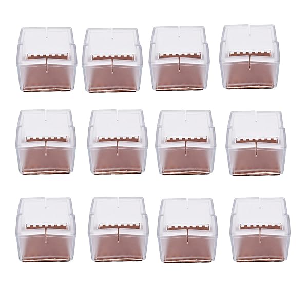 Antrader Antrader 12pcs Silicone Furniture Pads Non-Slip Floor Protectors for 2 Inch Square Table Legs Clear