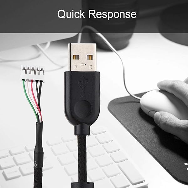 ASHATA Richer-R USB Mouse Cable Replacement - 2.19yd Plug and Play for Seamless Connectivity - View 5 of 10