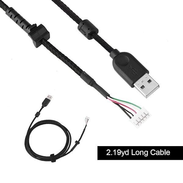 ASHATA Richer-R USB Mouse Cable Replacement - 2.19yd Plug and Play for Seamless Connectivity - View 7 of 10