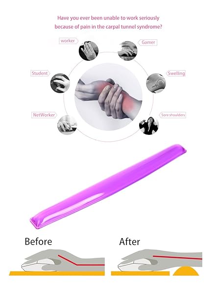 ABRONDA ABRONDA Silicone Gel Keyboard and Mouse Wrist Rest Pad Set Ergonomic Heart-Shaped Comfortable Durable Pain Relief Purple - View 5 of 7