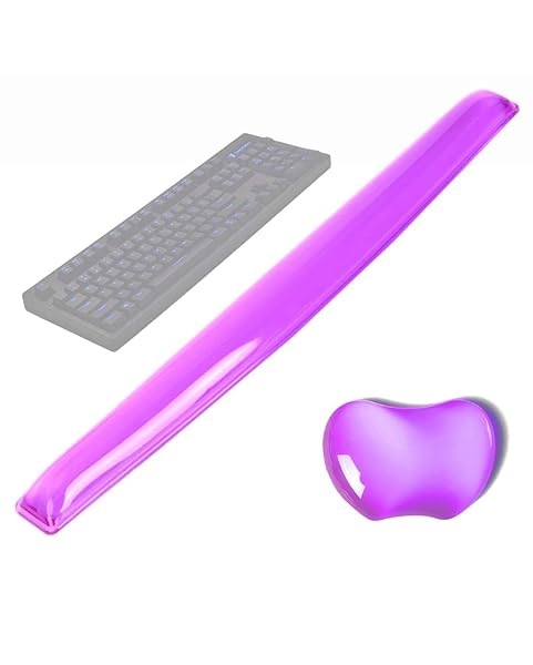 ABRONDA ABRONDA Silicone Gel Keyboard and Mouse Wrist Rest Pad Set Ergonomic Heart-Shaped Comfortable Durable Pain Relief Purple - View 2 of 7