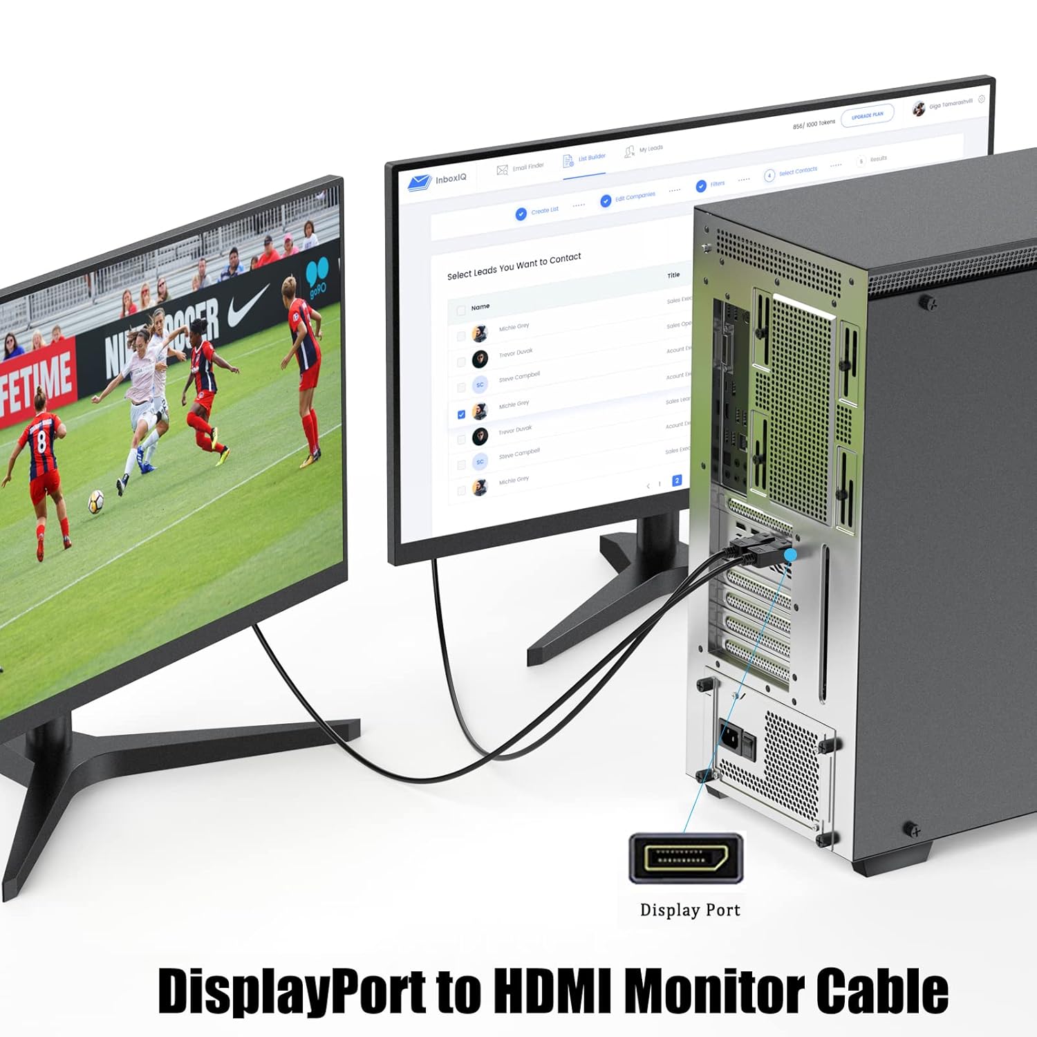 UVOOI UVOOI 10ft DisplayPort to DVI Cable - Gold-Plated DP to DVI-D Adapter for PC, Laptop, HDTV, Projector & Monitor - View 7 of 7